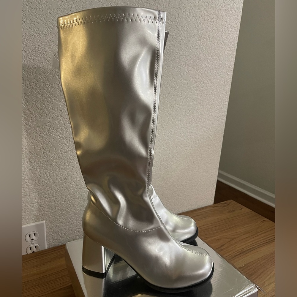 Silver Go-go Boot